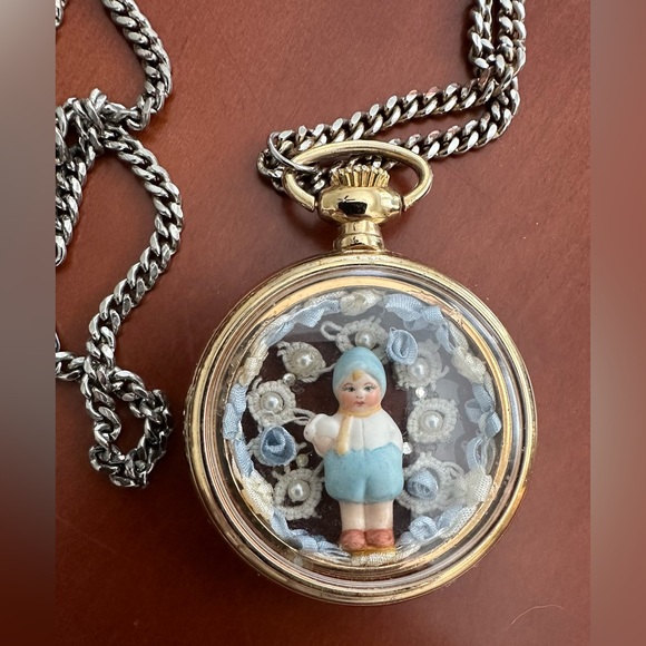 New Lovely Handcrafted Ladies Pocket Watch Pendant Necklace - Picture 5 of 5